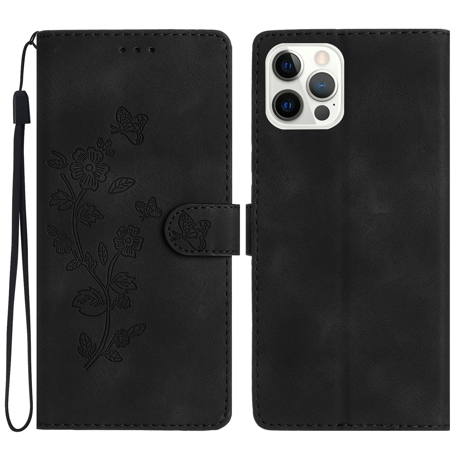 For iPhone 12 12 Pro 6.1 inch Flower Imprint Shockproof Cover Leather Wallet Stand Cell Phone Case For iPhone 12 12 Pro 6.1 inch Flower Imprint Shockproof Cover Leather Wallet Stand Cell Phone Case